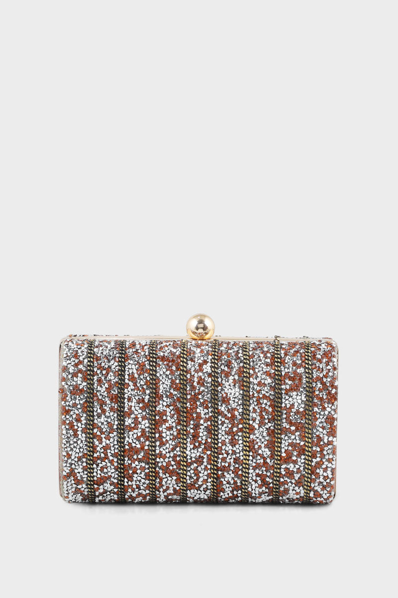 Party Wear Clutch BK4005-Coffee