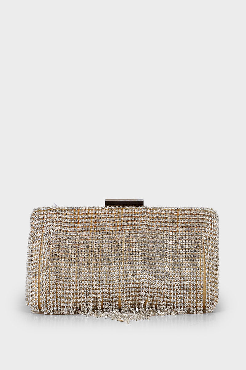 Party Wear Clutch B20773-Golden