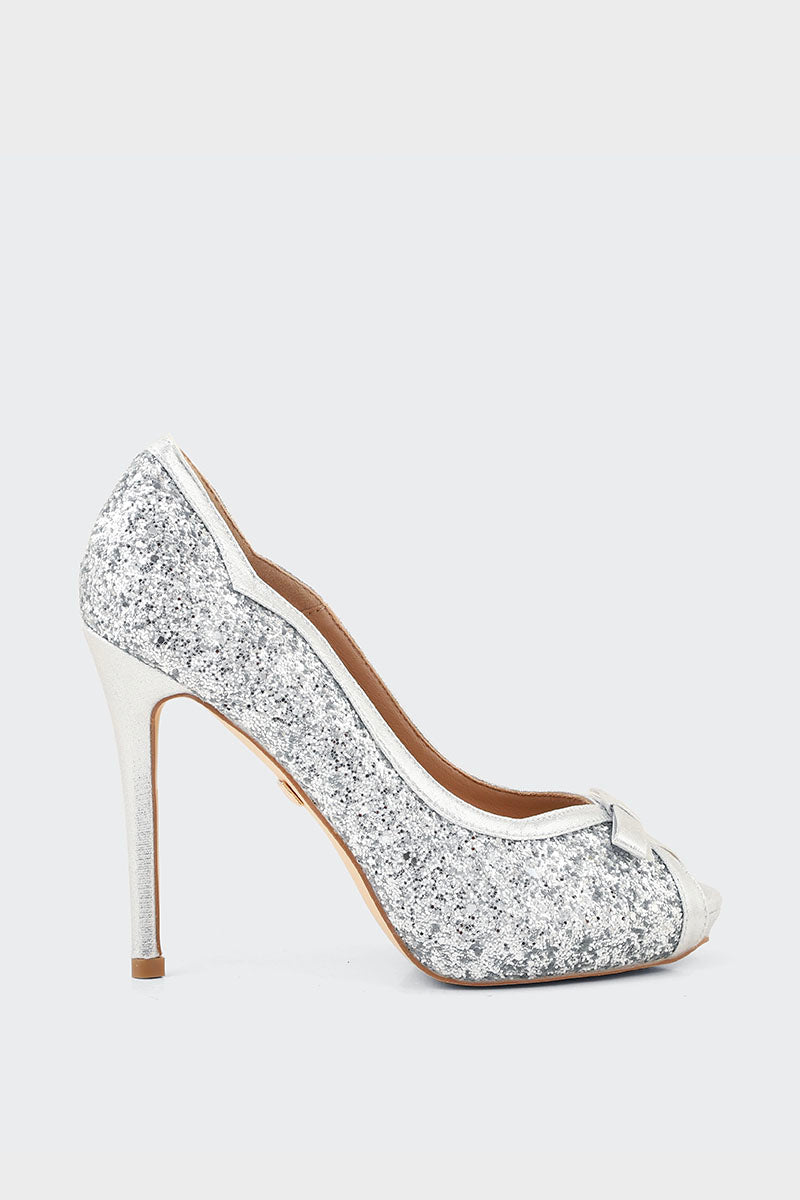 Party Wear Peep Toes I44503-Silver