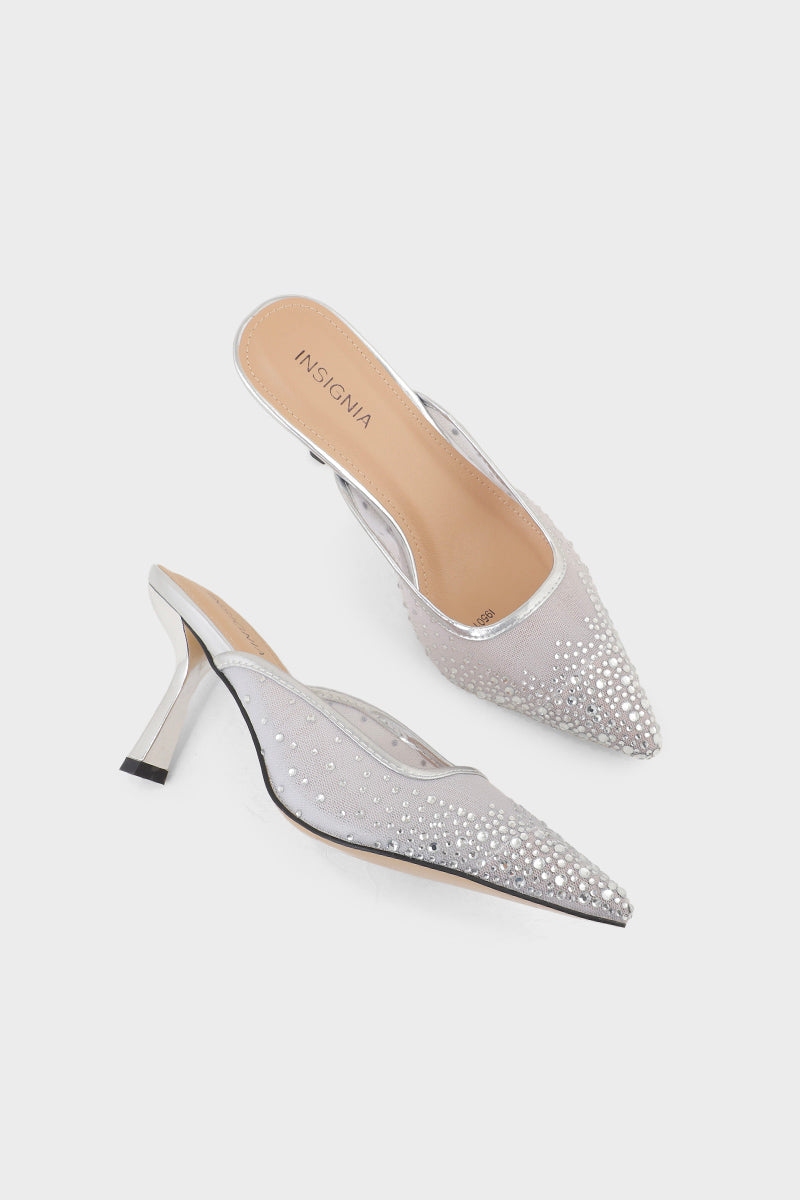 Party Wear Mule I95016-Silver