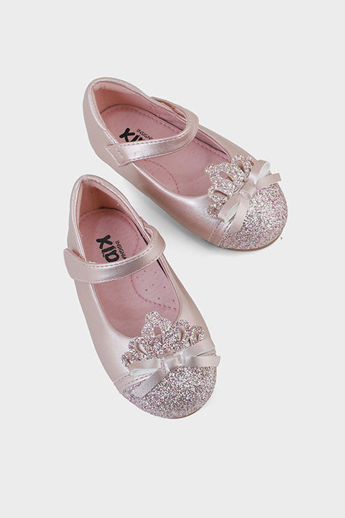 Girls Party Wear Pumps Q10003-Rose Gold