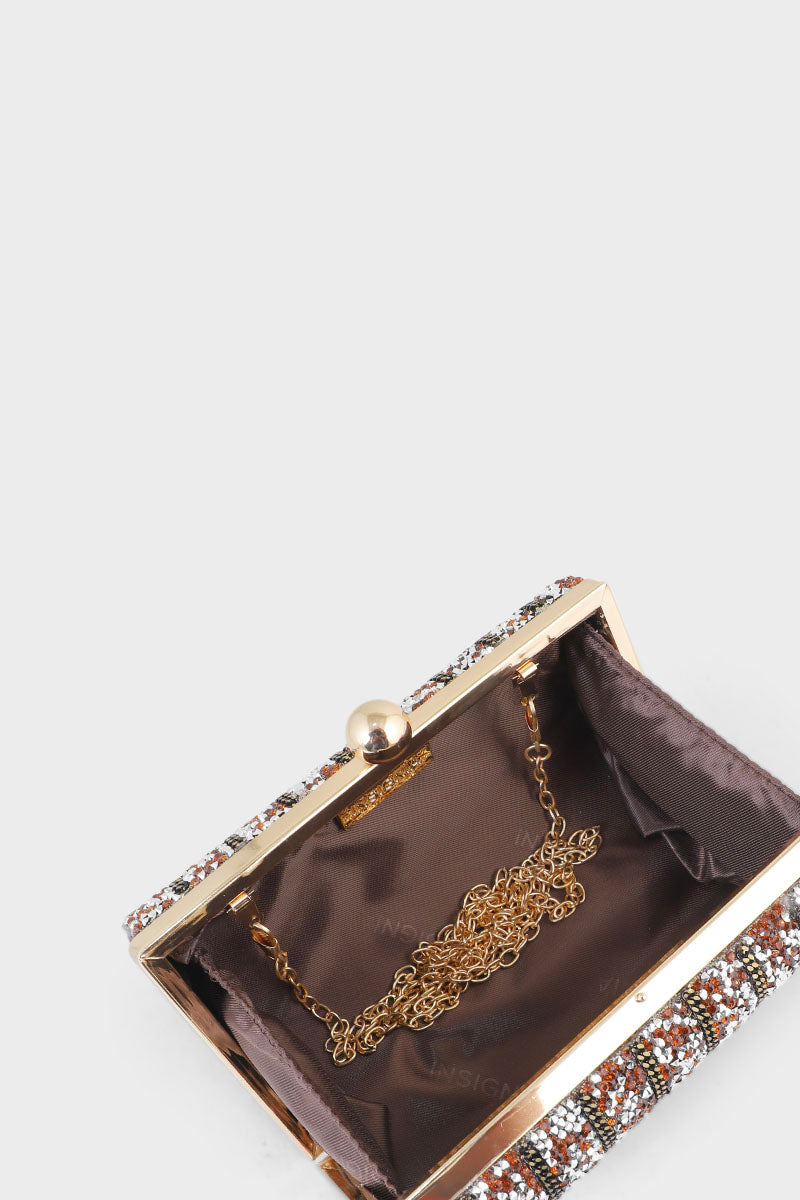 Party Wear Clutch BK4005-Coffee