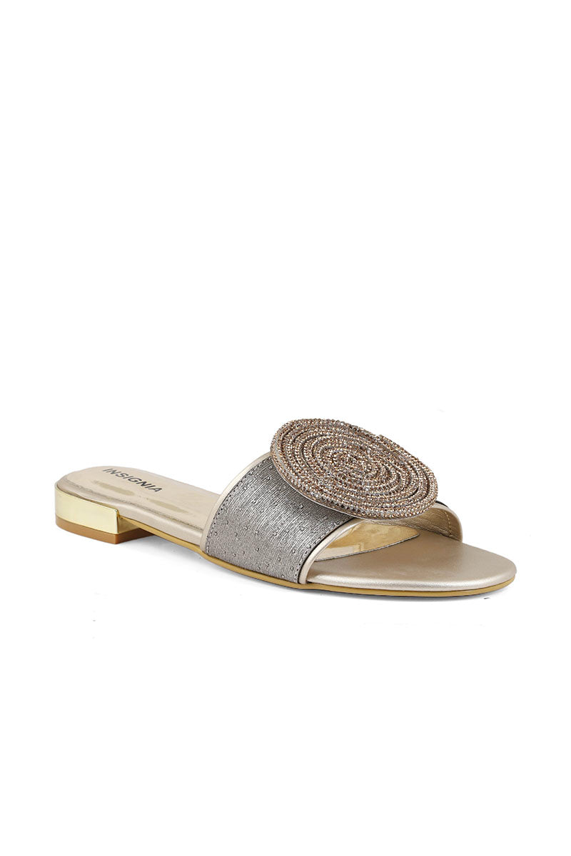 Party Wear Slip On I29265-Golden