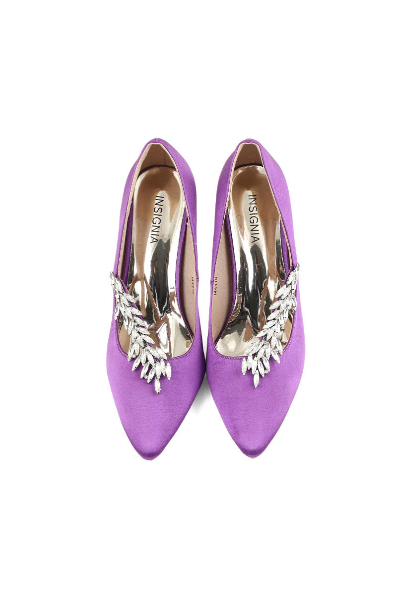 Party Wear Court Shoes I44410-Purple